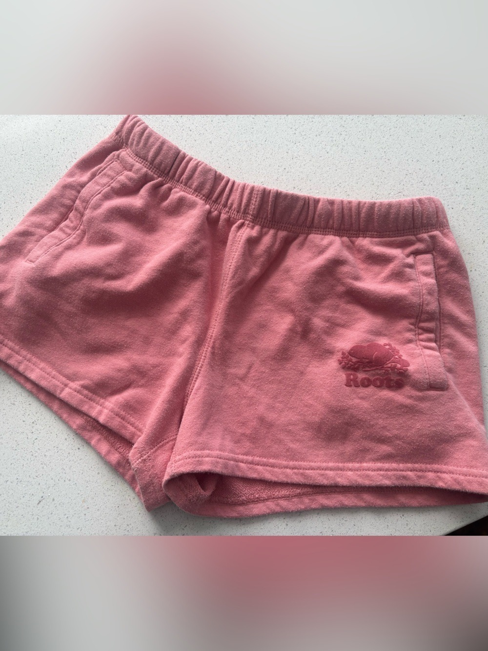 Roots Women's Dusty Pink Fleece Athletic Shorts